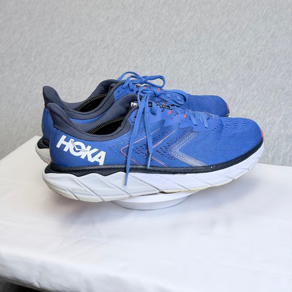 Hoka Arahi 5 Wide Mens 12.5 2E Blue White Running Shoes 1115011 TSWH